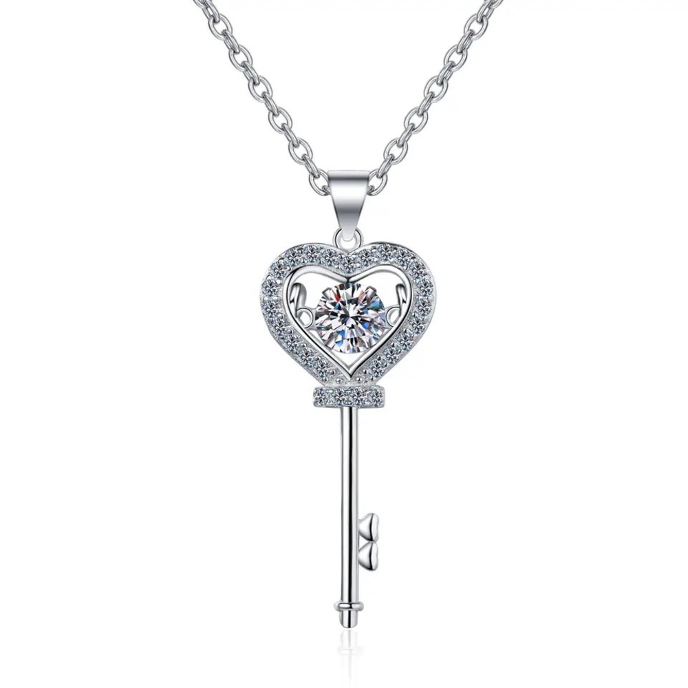 S925 necklace with GRA moissanite pendant NEW